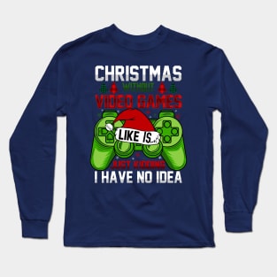 Funny Christmas Videogames Long Sleeve T-Shirt